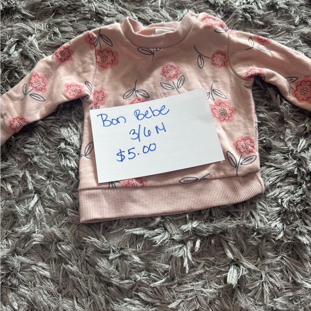 Bon Bebe Pink Floral Sweatshirt for Kids